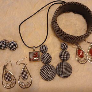 School spirit in a bag!  University of Alabama Roll Tide Jewelry batch